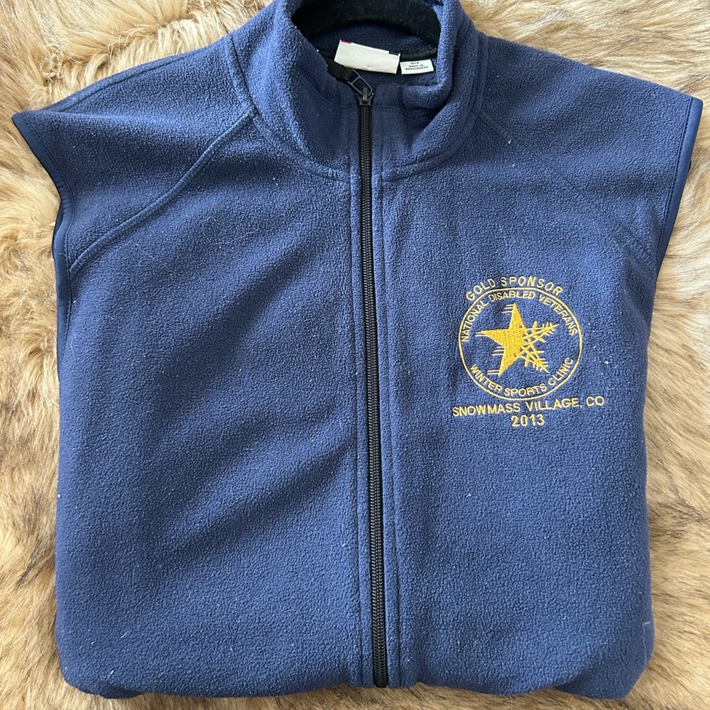 Gold Sponsor Blue Sleeveless Windbreaker
